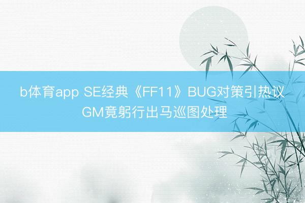 b体育app SE经典《FF11》BUG对策引热议 GM竟躬行出马巡图处理