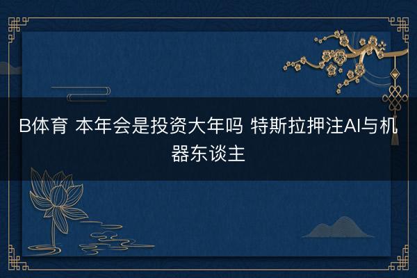 B体育 本年会是投资大年吗 特斯拉押注AI与机器东谈主