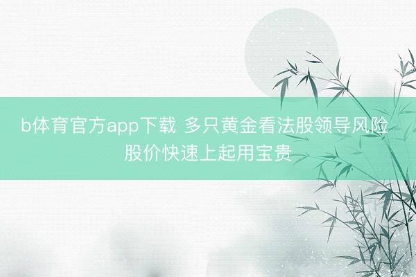 b体育官方app下载 多只黄金看法股领导风险 股价快速上起用宝贵