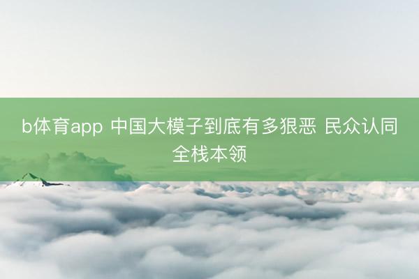 b体育app 中国大模子到底有多狠恶 民众认同全栈本领