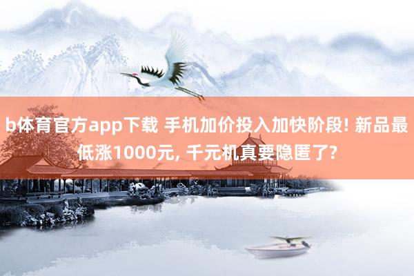 b体育官方app下载 手机加价投入加快阶段! 新品最低涨1000元, 千元机真要隐匿了?