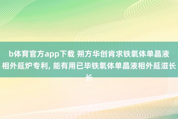 b体育官方app下载 朔方华创肯求铁氧体单晶液相外延炉专利, 能有用已毕铁氧体单晶液相外延滋长