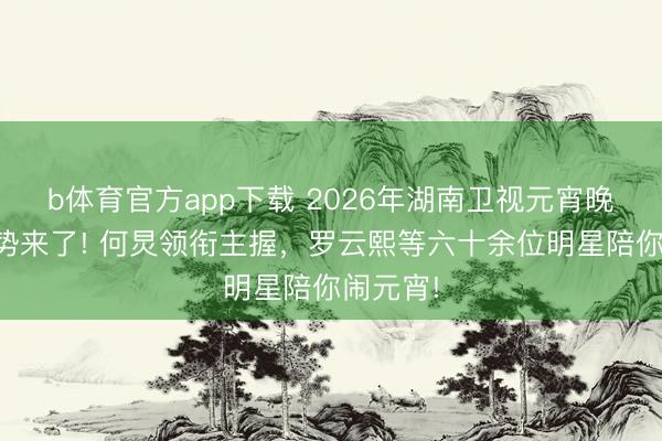 b体育官方app下载 2026年湖南卫视元宵晚会全气势来了! 何炅领衔主握，罗云熙等六十余位明星陪你闹元宵!