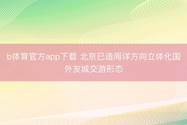 b体育官方app下载 北京已造周详方向立体化国外友城交游形态