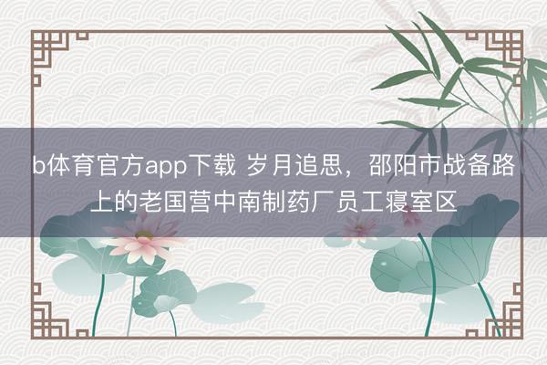 b体育官方app下载 岁月追思，邵阳市战备路上的老国营中南制药厂员工寝室区