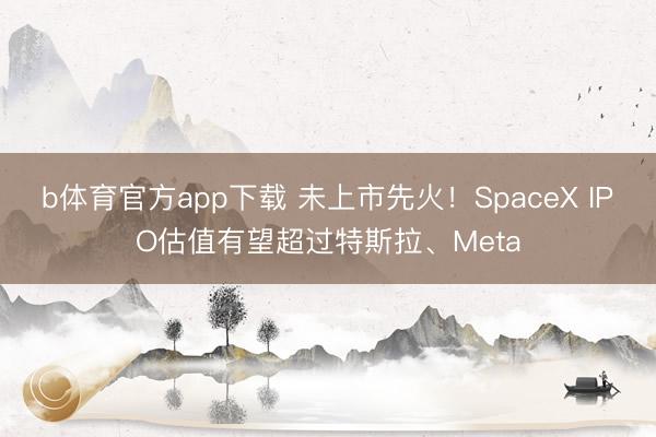 b体育官方app下载 未上市先火！SpaceX IPO估值有望超过特斯拉、Meta