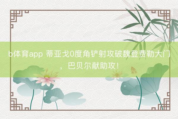 b体育app 蒂亚戈0度角铲射攻破魏登费勒大门，巴贝尔献助攻！